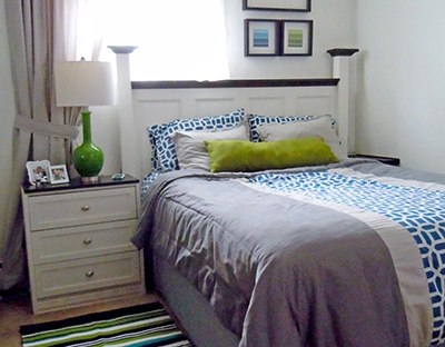 adding pop color green to our bedroom @ BandBBuildALife,com