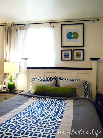 adding pop color green to our bedroom @ BandBBuildALife,com
