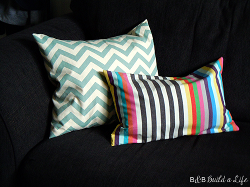 stripe pillow @ BandBBuildALife.com